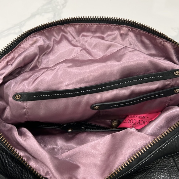 Juicy Couture RARE Large Black Leather Bag Purse Like New Beautiful Collectible - Picture 11 of 12